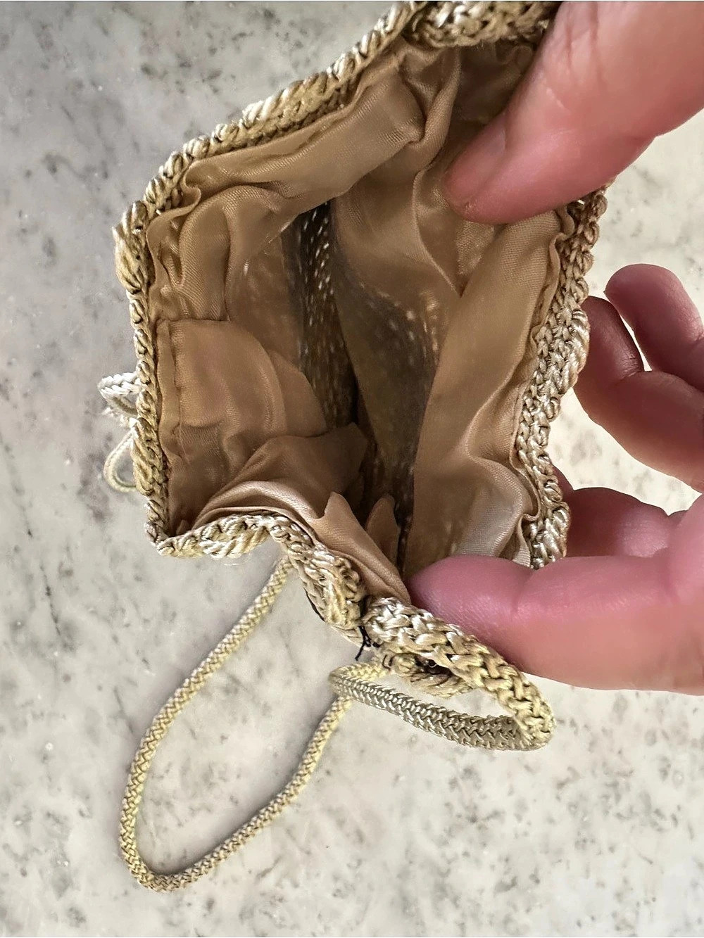 Crocheted Mini Drawstring Bag - Picture 3 of 3